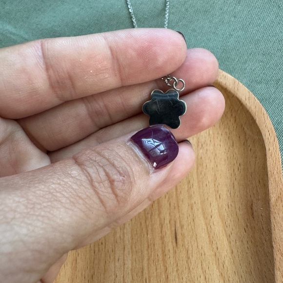 Enamel l Flower Pendant Necklace - Picture 2 of 5